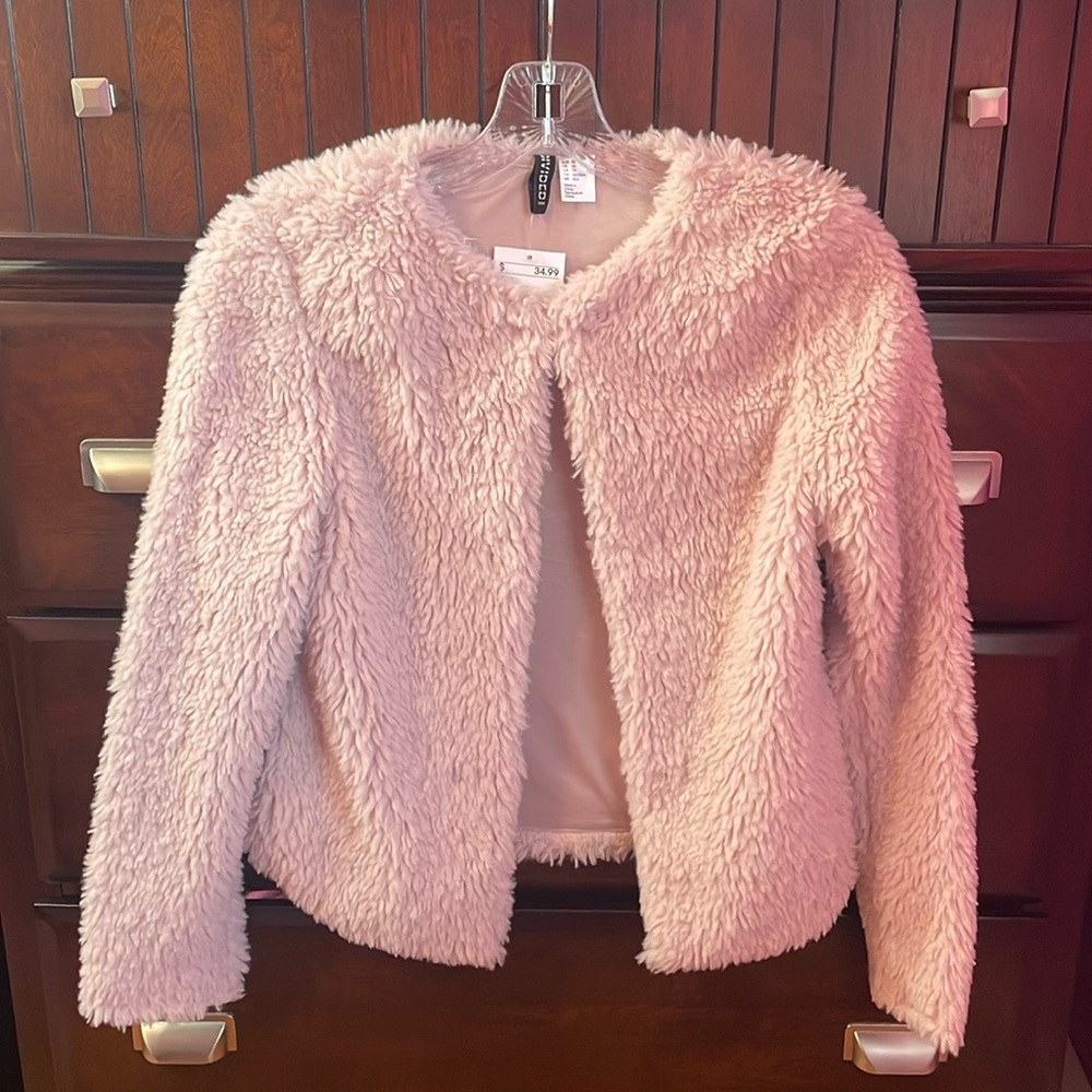 H&M Baby Pink Faux Fur Jacket 🌸 NWT